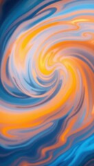 Wall Mural - Abstract swirling blend of blue and orange hues creating a dynamic, vibrant backdrop, fire, design, motion