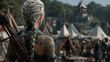 © Paul Peery - Archer Viking Woman in Braided Hair Facing Medieval Market