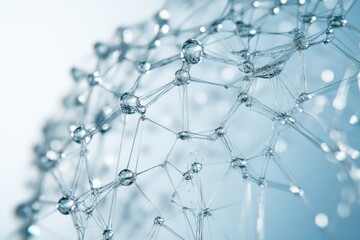 Intricate network of interconnected water droplets, creating a complex and delicate structure.