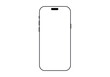 © Pure Solution - smartphone mockup with blank white screen in flat, line and realistic style, detailed mobile phone mockup, black and white models smartphone front view, model 3D mobile phone iphone