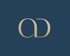 Fototapete - OD letter logo icon design. Classic style luxury initials monogram.