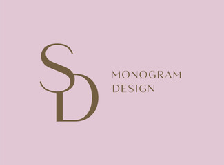 Fototapete - SD letter logo icon design. Classic style luxury initials monogram.