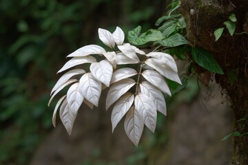 Silver Leaf on Tree Branch