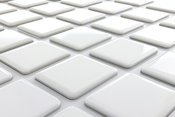 abstract pattern of many identical, white, square, glossy buttons the buttons are in a grid, and the