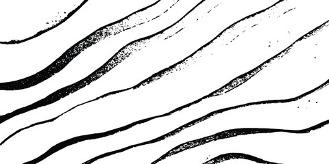 Leinwandbilder - Black flowing wave lines on white transparent background. Abstract wave line for banner, template, wallpaper background with wave design. Vector illustration