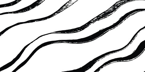 Aufkleber - Abstract black wavy lines on transparent background. Black flowing wave lines set on white and transparent background. Line wavy abstract vector background. Curve wave. Line art striped graphic