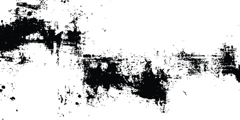 Poster - Abstract grunge texture background design. Vector grunge black and white distressed texture background. contrast with bold black brush strokes applied over a white surface, evoking a raw, textured. 