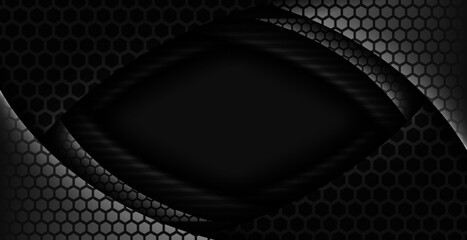 Wall Mural - black geometry with hexagon design pattern background