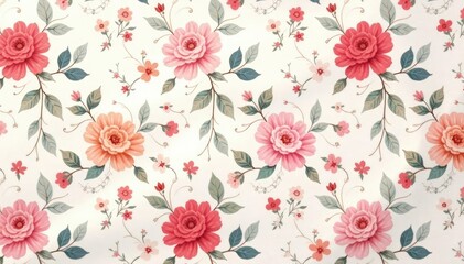  Subtle floral motif, pastel hues, elegant repeat, subtle, luxury