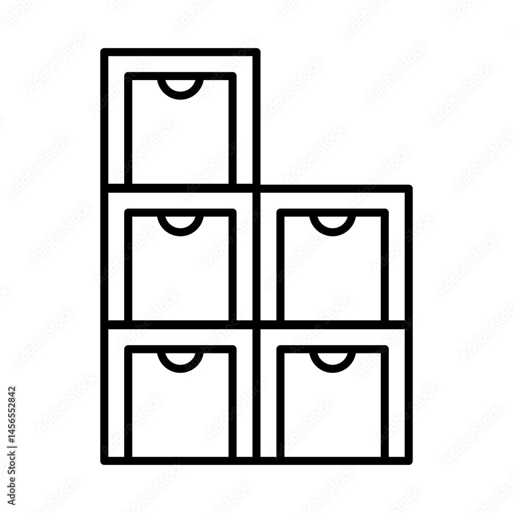Storage rack icon. Home decor element thin line illustration. Stock ...