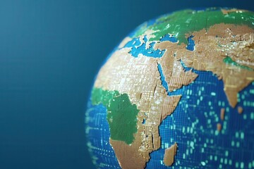 detailed close-up of a colorful globe focusing on the middle east region