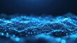 © warunthorn - Abstract Digital Wave Form with Glowing Blue Nodes and Lines