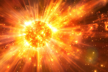 Wall Mural - radiant neutrinos emerging from the solar surface