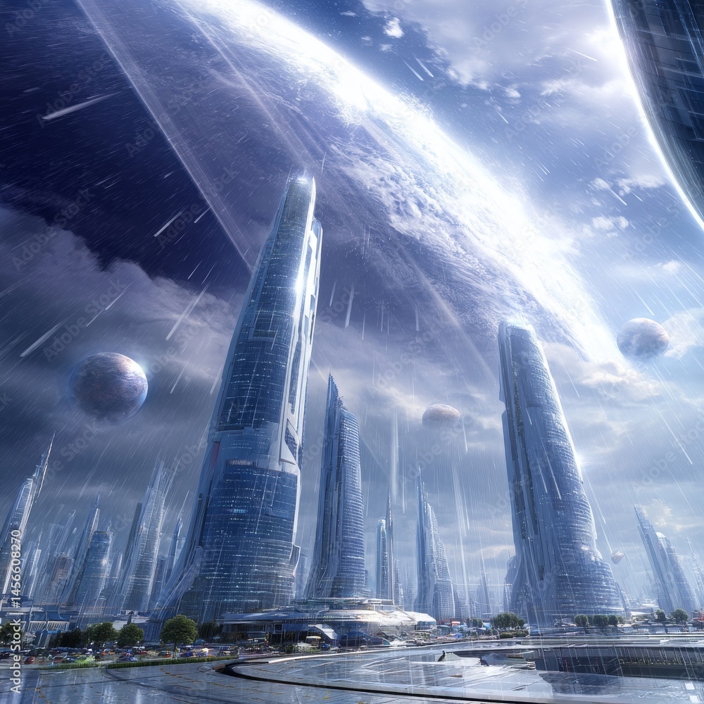 An alien city, as depicted in science fiction, often exists on other ...