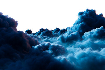 Wall Mural - Dramatic blue and black clouds fill the sky in an ethereal display