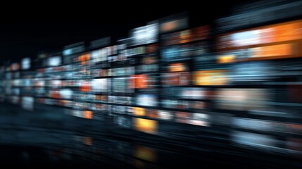A digital wall of immense detail and vibrancy overflows with numerous screens displaying diverse data, symbolizing technology and the era of information