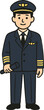 © like dream - 파일럿,캐릭터,유니폼,친근한,남색,경찰,폴리스,남자,파랑,파일럿 캐릭터,사람,슈트,자켓,군,복,바지,모자,근로자,기업인,man