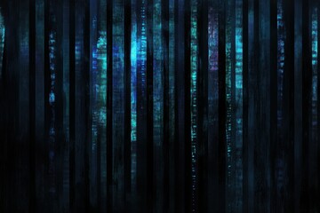Poster - Abstract vertical stripes background in dark blue and teal tones with grunge texture for modern design