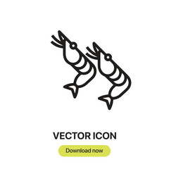 Aufkleber - Shrimp icon vector. Linear-style sign for mobile concept and web design. Shrimp symbol illustration. Pixel vector graphics - Vector.	