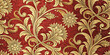 © Pisit - Luxurious Gold Floral Baroque Pattern on Rich Red Background