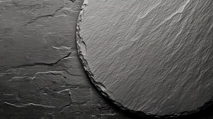 Poster - Close-up of two textured slate boards in studio lighting for food photography background and presentation material