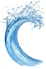Fototapete - Water Wave Splashing Upward on White Background Studio Shot Abstract Liquid Motion