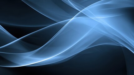 Aufkleber - Abstract blue wave design on dark background creating a sense of movement and flow in a modern style