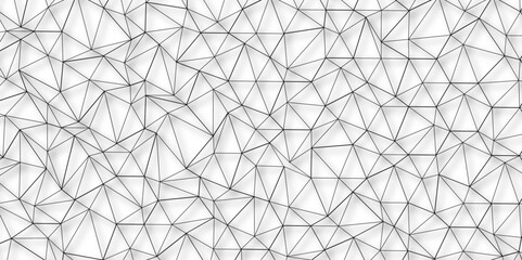 Abstract of simple gray line triangle pattern geometric background .white background creative and geometric shape with white luxury pattern .Gray and white geometric background with low poly triangle