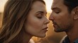 © Kadir Ibrahim - Couple facing each other with closed eyes in warm outdoor light.
