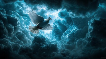 Wall Mural - Abstract teal nebula background image