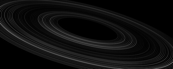 Wall Mural - minimalistic abstract backdrop. concentric rings into black outer space. black hole concept with rin