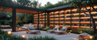 © aburehan - Outdoor living space with a reading nook and comfortable loungers in a serene garden