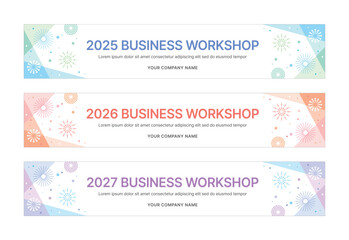 Wall Mural - modern business banner templates with abstract geometric patterns. perfect for workshops, events, co