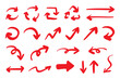© ebiko - ベクターのペンの手書きの矢印セット 赤