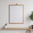 © Sucha - Modern poster mockup on white wall, secured with wooden clips ,  clip,  clean,  living room