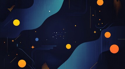 Wall Mural - the background features an abstract and modern illustration of deep space in comic style, complete w