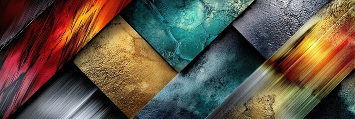 Fototapete - Metal and Enamel Textures Create a Vivid Abstract Concept With Striking Colors and Patterns Blending Seamlessly in a Visual Array Generative AI