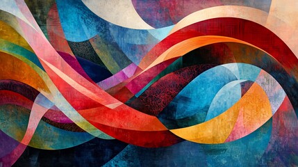 Wall Mural - abstract colorful swirls and curves design.