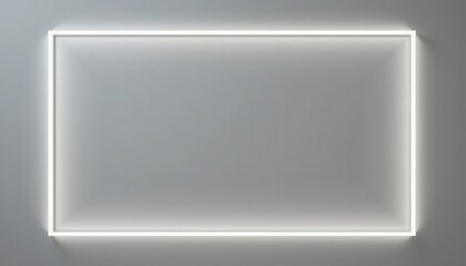 Wall Mural - empty rectangular frame illuminated by a thin light border.