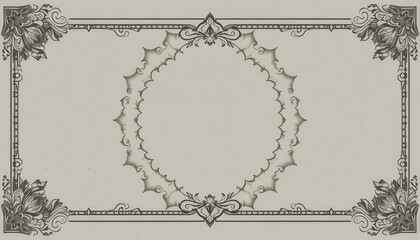 Wall Mural - ornate, decorative frame design on a light gray background.