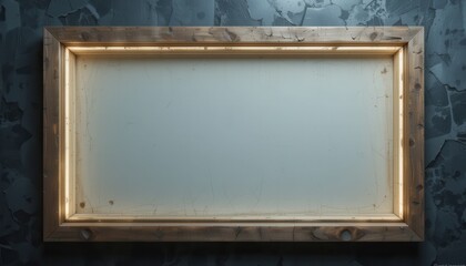 Wall Mural - empty, light-framed display board against a textured background.