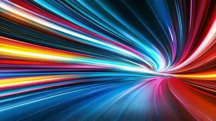 Leinwandbilder - Abstract Speed: Vibrant, colorful abstract lines swirling and converging in a vortex of motion, representing the concept of speed, energy, and momentum.