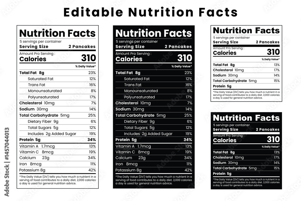 Nutrition List Example Nutrition Facts Label, Supplement facts, Nutrition List, Vitamin Facts ...