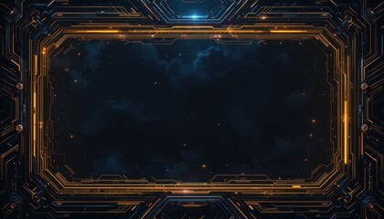 Wall Mural - Abstract Glowing Frame Digital Space Background