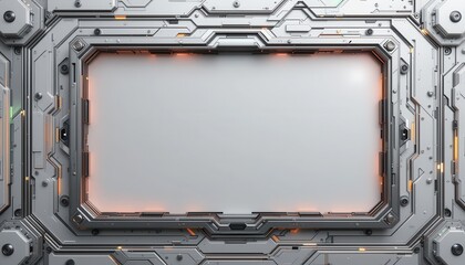 Wall Mural - futuristic technological panel blank display screen