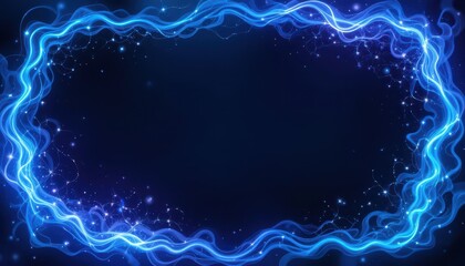 Wall Mural - abstract blue energy wave frame design