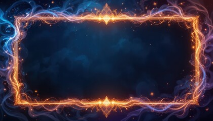 Wall Mural - Luminous Celestial Frame Encircles Dark Space
