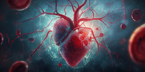 Wall Mural - exploring biotechnology and gene editing ethics in heart research laboratory environment 3d visualiz