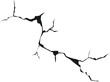 © Kim Phuong Art - Cracked wall. Damage surface crack and fissure in ground, concrete, crevices from disaster silhouette breaks on land surface from earthquake isolated on white background. Broken ground