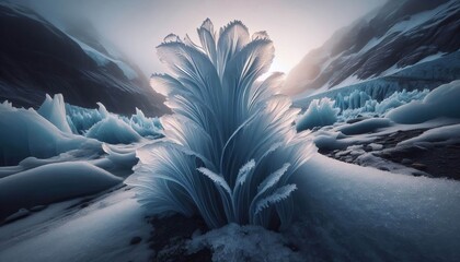 Wall Mural - Glacial flowers Delicate flower like formations of ice that appe